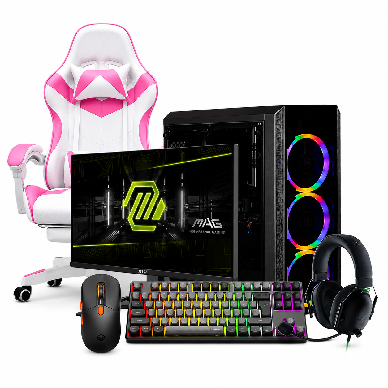 SUMMER BUNDLE SERIES 4 / Ryzen 5 5600X / 16GB DDR4 / 500GB / RTX 5050 8GB + MSI MAG 255F E20, 24.5" IPS, Full HD 200Hz + GW38 + MK14 + BlackShark V2 + DJ2319F