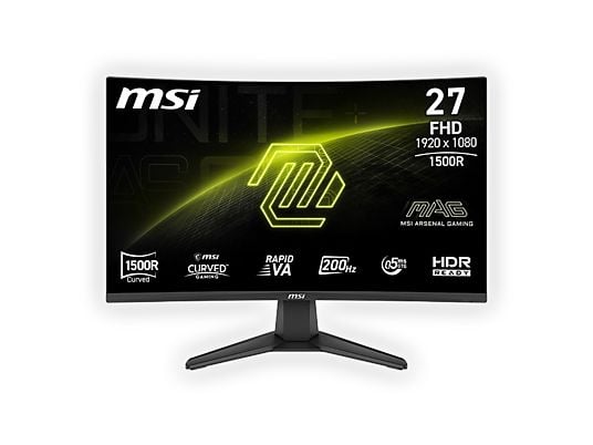Monitor Gaming MSI MAG 276CF E20 / 27”/ Full HD Rapid VA / Curved / 200Hz / 0.5ms / HDMI+DP - Zezë