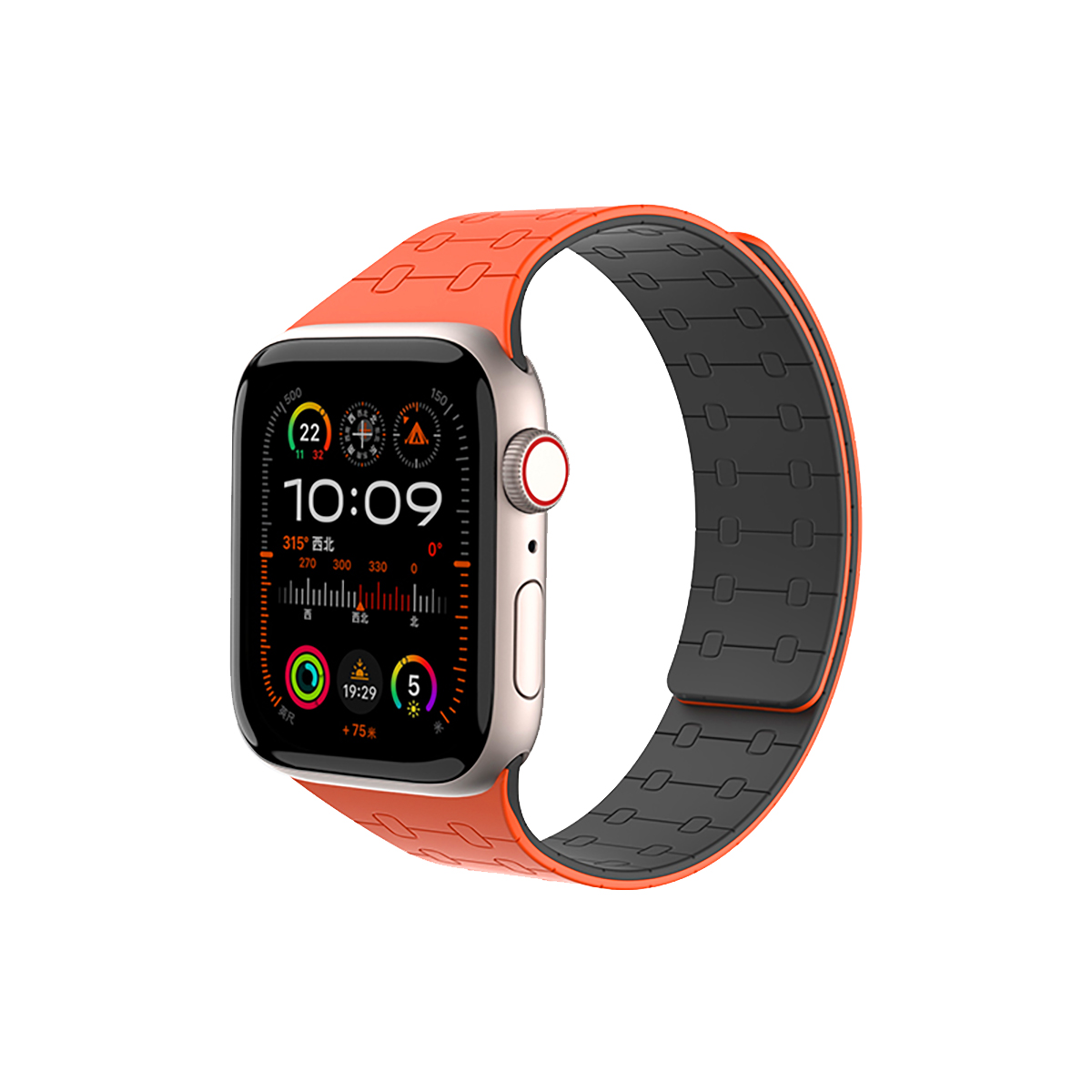 Premium Plus Band for Apple Watch  42/44/45/46/49mm – Portokalli / Gri
