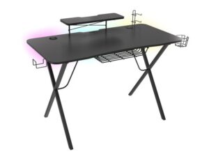 Tavolinë Gaming Genesis Holm 300 RGB / 120 cm x 60 cm x 75 cm / e zezë