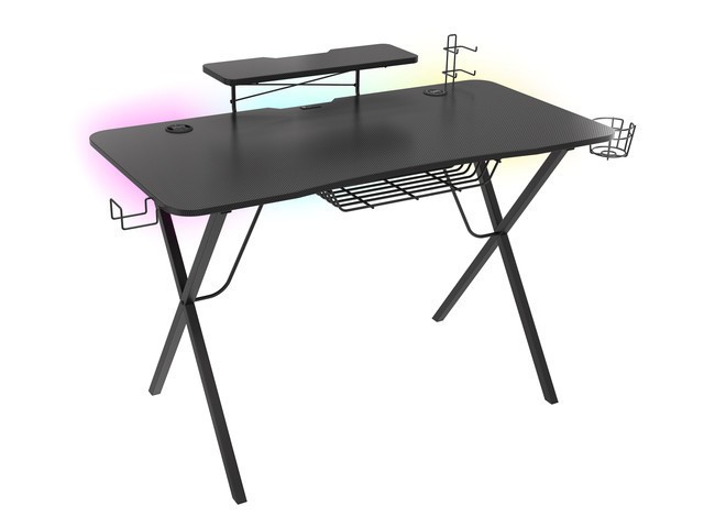 Tavolinë Gaming Genesis Holm 300 RGB / 120 cm x 60 cm x 75 cm / e zezë