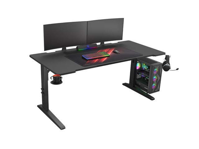 Tavolinë Gaming Genesis Holm Modular 160 RGB / 160 cm x 75 cm x E rregullueshme / e zezë
