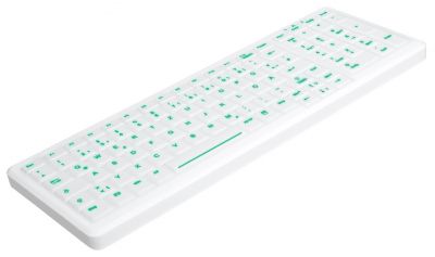 Tastierë me kabllo Cherry AK-CB7012F / Medical Keyboard / Wired / Sealed / Backlit Keys / DE Layout - Bardhë