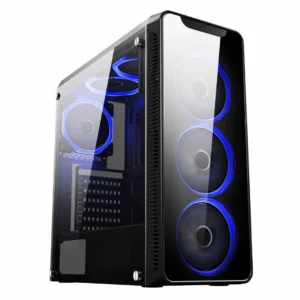 Kasë Gaming MS ARMOR V700 / ATX/mATX / 3.5" inner slot 2 / 2.5" inner slot 2 / 2xUSB 2.0 dhe 1xUSB 3.0 / Dust filter / PSU / RGB fan / 420x198x440mm / Tempered glass / SPCC / I zi