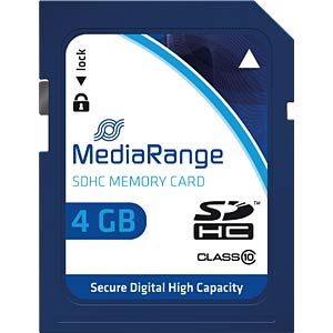 Kartë Memorie SD CARD MediaRange 4GB SDHC CL.10