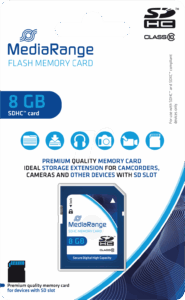 Kartë Memorie SD MediaRange 8GB SDHC CL.10 - Blu