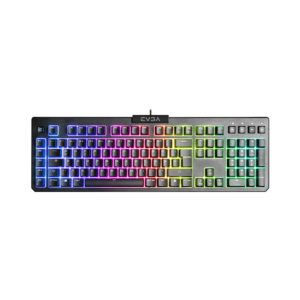 Tastierë Gaming EVGA Z12 834-W0-12DE-K2 / Gjysmë mekanike / QWERTZ / RGB Backlit LED / 5xProgrammable Macro Keys / Media Keys / Spill Resistant / Me kabëll / E zezë