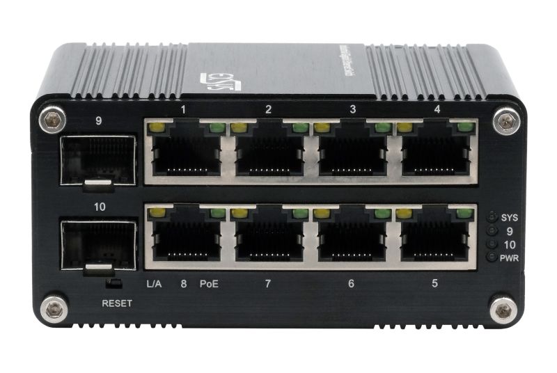 Switch EXSYS EX‑62035MPoE‑SFP / Industrial / Mini / 8+2 Port Gigabit / PoE+ / Web Managed - Figura 3