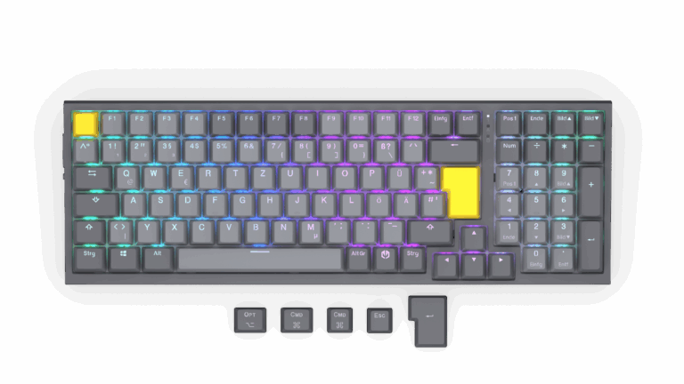 Tastierë Gaming ENDORFY Celeris 1800 Keyboard / Yellow Switches / DE - Gri