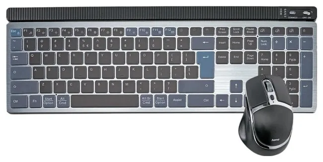 Combo (Tastierë & Maus ) Hama multi‑device WKM‑750 / QWERTY – Zezë / Gri