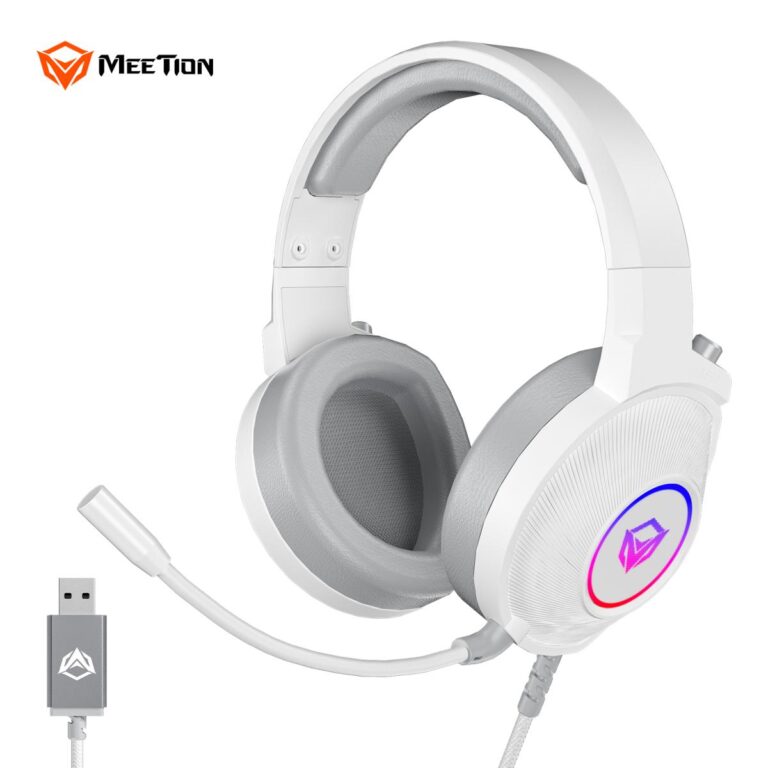 Kufje Gaming Meetion HP012 Virtual 7.1 Surround / RGB / USB / e bardhë