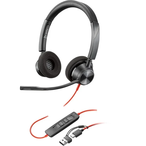 Kufje me kabllo HP Poly Headset Blackwire 3320 Stero - Zezë