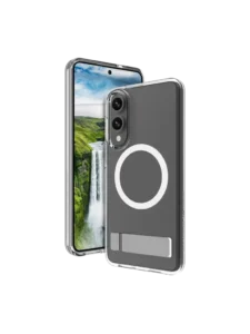 Aksesorë për telefon dbramante Iceland Ultra D3O QI2 me Kickstand për Galaxy S25 Edge – Transparente