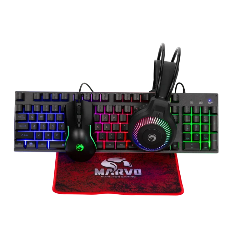 Set Gaming 4in1 MARVO CM416 EN / Mouse RBG 8000DPI / Tastierë 104 Keys Double-shot / Kufje 20hz-20khz / Mousepad 250x210x2mm