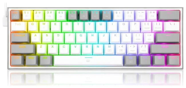 Tastierë Gaming Redragon K617 Fizz RGB – Bardhë/Gri