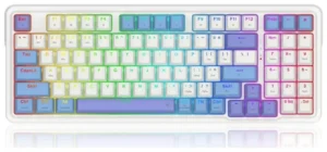 Tastierë Gaming Redragon Gloria K664WBP-RGB-PRO - Bardhë / Blu