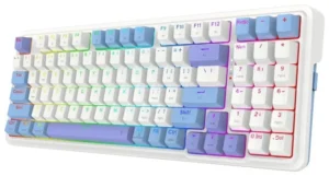 Tastierë Gaming Redragon Gloria K664WBP-RGB-PRO / Wired & Wireless – Bardhë / Blu 6