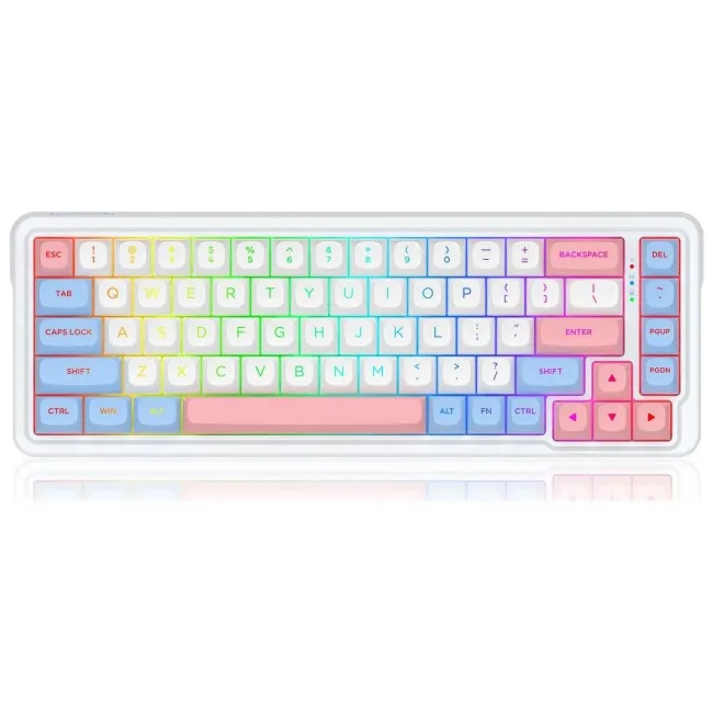 Tastierë Gaming Redragon K709WBP-RGB-PRO / Wired & Wireless / US Language - Bardhë