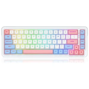 Tastierë Gaming Redragon NOVA K709WBP-RGB-PRO / USB-C, Bluetooth, 2.4 GHz Wireless - bardh/blu/pink