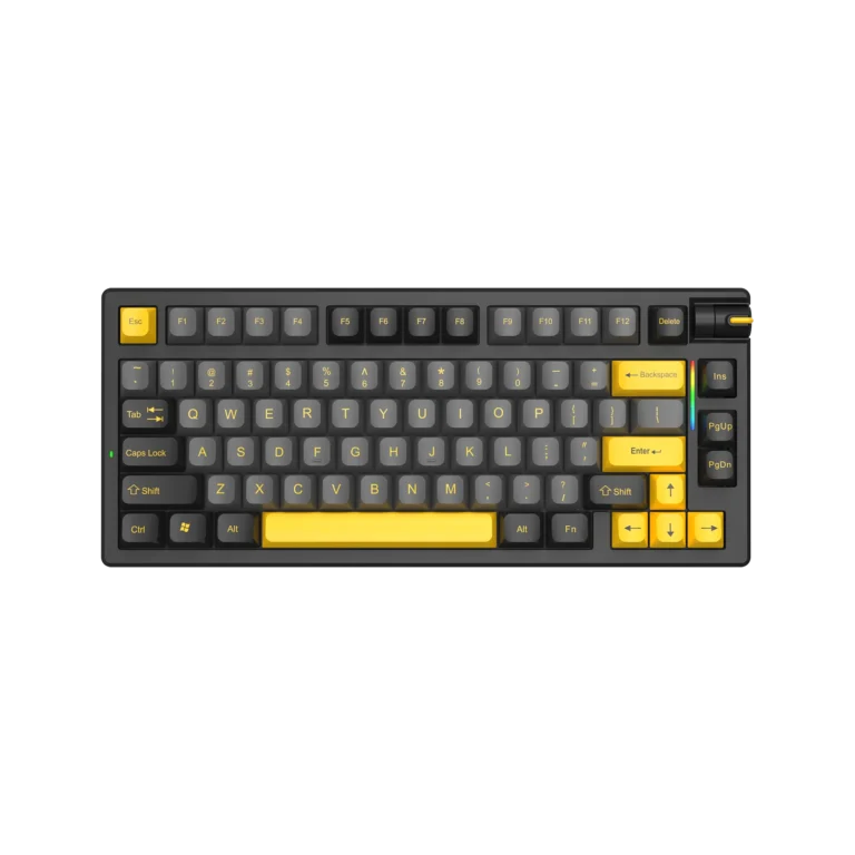 Tastierë MARVO KG958W / Mechanical / 80 keys / RGB backlight / anti-ghosting / Wireless / 4000mah battery / USB-C / black and yellow