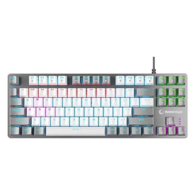Tastierë Gaming Rampage Snug RGB KRGD Red / QWERTY – Bardhë/Gri