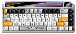 Tastierë Gaming Leobog Gasket AMG65 White LightFeather Switch RGB – Bardhë