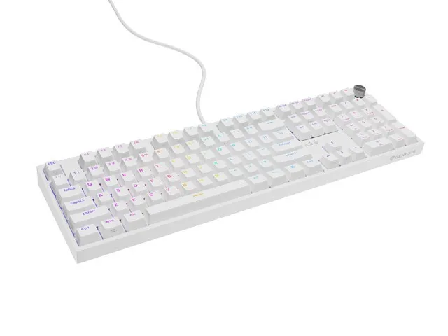 Tastierë Gaming Genesis Thor 404 RGB Gateron Yellow Pro / US Layout – Bardhë