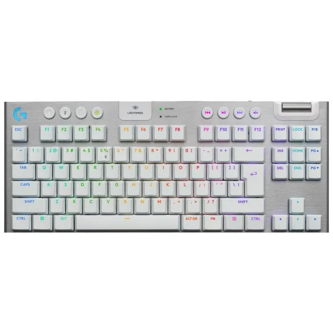 Tastierë pa kabllo Logitech G915 X TKL Tactile / QWERTY – Bardhë