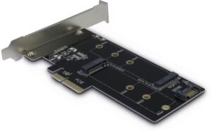 Kartelë e rrjetit Inter-Tech KT015 / PCIex4->M.2 + SATA->M.2 / E zezë