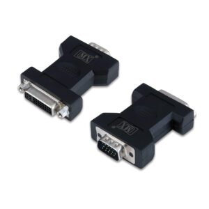 Konektor VGA Male në DVI Female / me pina / I zi