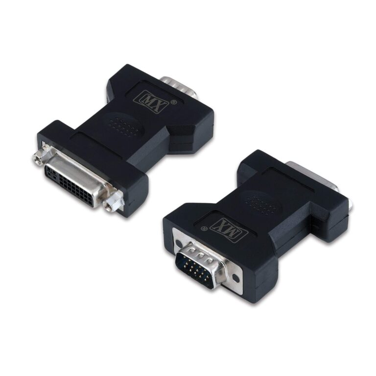 Konektor VGA Male në DVI Female / me pina / I zi