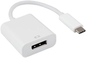 Konverter USB Type-C Mashkull / në Display Port Femer / 20cm / I bardhë
