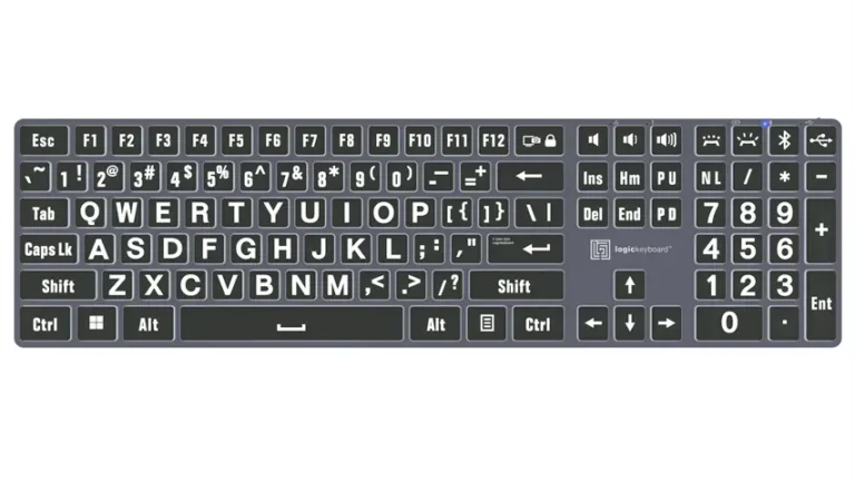 Tastierë Me kabllo Logickeyboard XL-Print TITAN / DE Layout / PC – Zezë