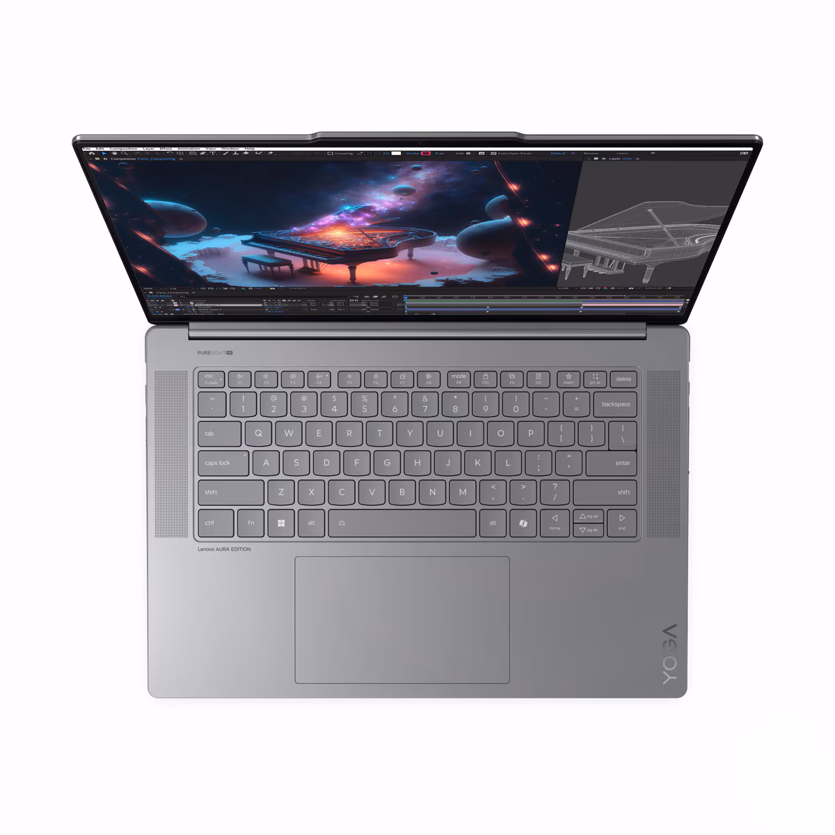 Laptop Lenovo Yoga Slim 7i Aura Edition 15ILL9 / Ultra 7-258V / 32GB LPDDR5x / 1TB / 15.3" 2.8K OLED 120Hz / Intel Arc Graphics 140V - Gri - Figura 4