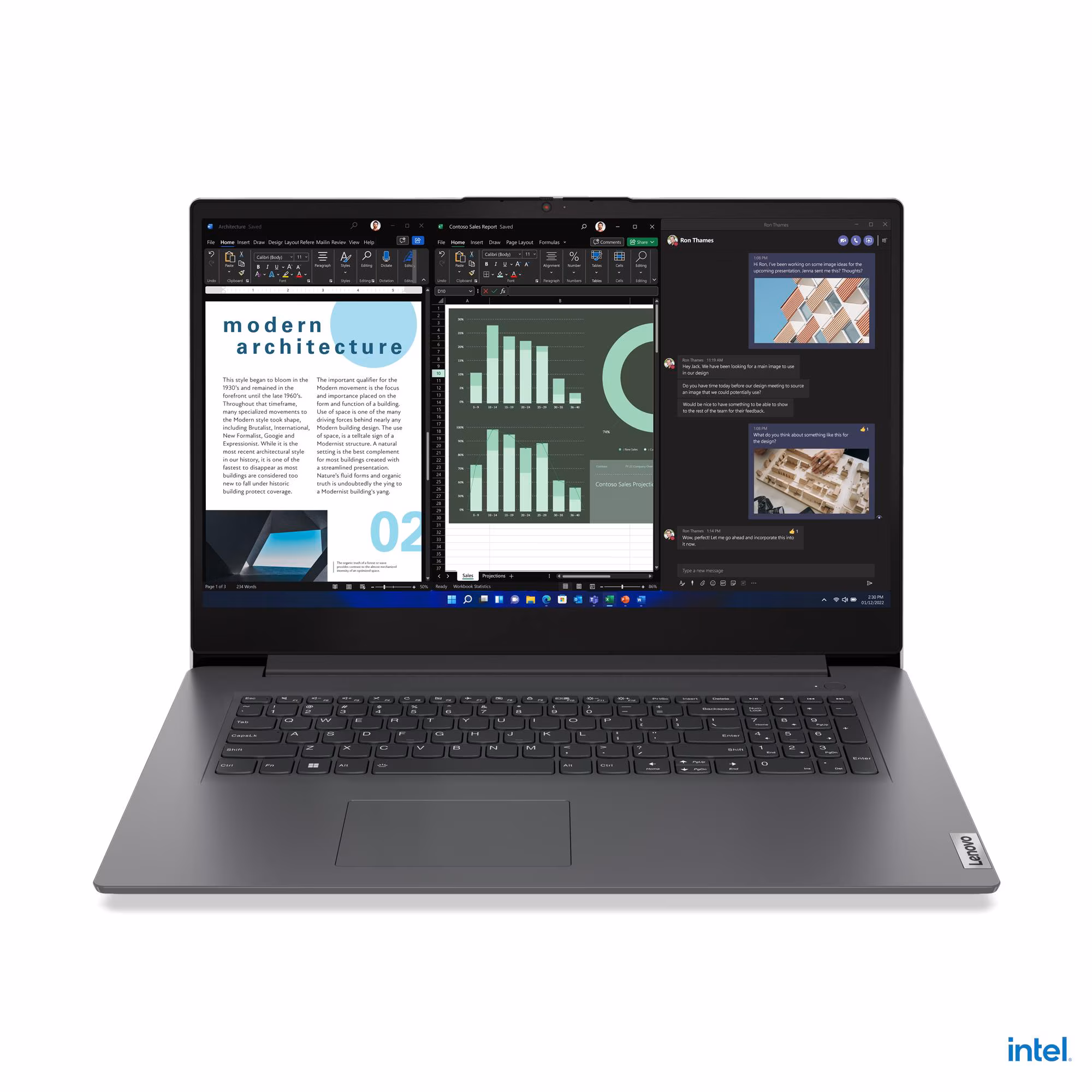 Laptop Lenovo V17-IRU / i5-13420H / 8GB DDR4 / 512GB / 17.3" Full HD IPS / Intel UHD Graphics - Gri - Figura 2