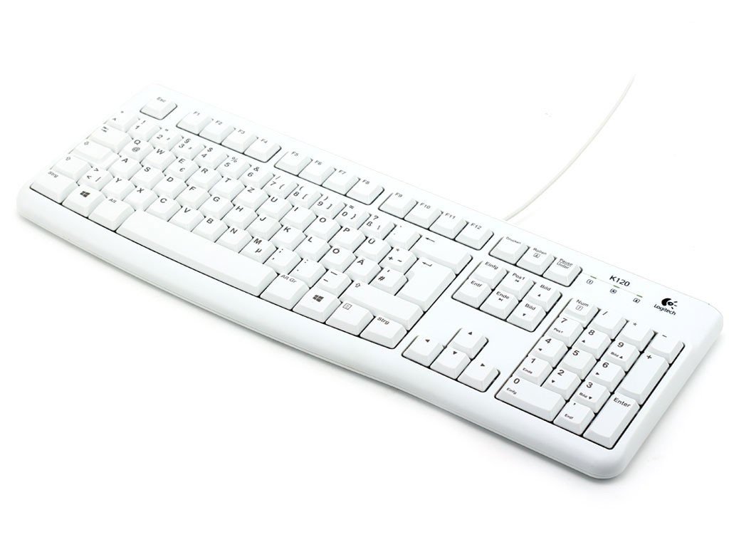 Combo (Tastierë & Maus) Logitech K120 / DE-Layout / Logitech B100 / Maus Optik - Bardhë