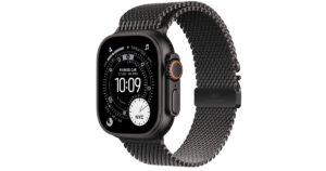 Apple Watch Ultra 3, Cellular, 49mm, Kasë Titani Black, me Brez Milanaise Titani ngjyrë Black – Large