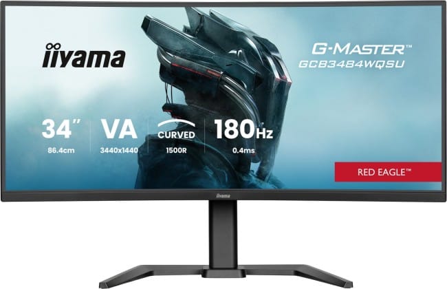 Monitor Gaming iiyama G-Master GCB3484WQSU-B1 Red Eagle / 34'' / UWQHD VA / Curved / 180Hz / 0,4ms / HDMI+USB+DP+HDCP - Zezë