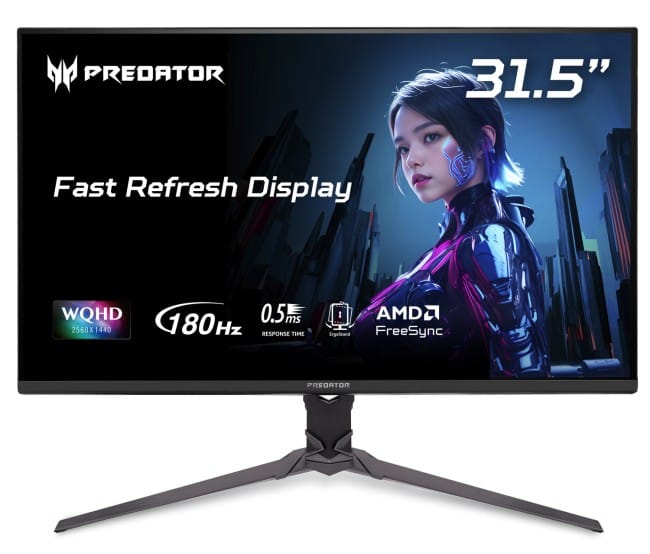 Monitor Gaming Acer Predator XB323QUPbmiiprx / 31.5"/ QHD IPS / 180Hz / 0.5ms / HDMI+DP - Zezë