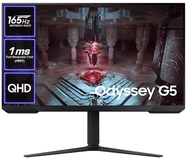 Monitor Gaming Samsung Odyssey G5 LS27CG552EUXEN / 27''/ QHD VA / 165Hz / 1ms / Curved / HDMI+DP - Zezë