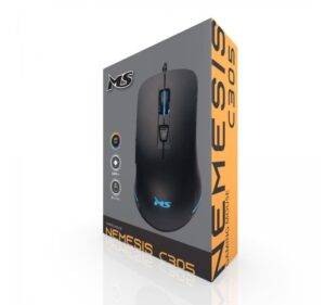 Maus Gaming MS Nemesis C305 / Ergonomik / Optik / 3200 DPI / RGB / Me kabëll USB 1.8m / 6 butona / 69x125x41.5 mm / I zi