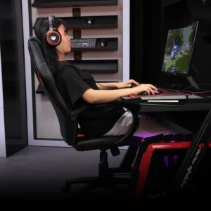 Karrige Gaming Meetion Mash CHR05 E-Sport / 124 x 66 x 49cm / Zi dhe Portokalli