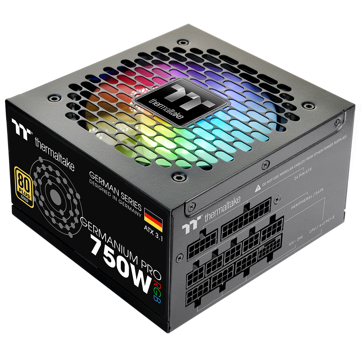 Furnizues Energjie PSU Thermaltake Germanium Pro RGB 750W ATX Power Supply / Fully Modular / 80+ Gold / RGB Lighting – Zezë