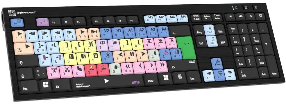 Tastierë Me kabllo LogicKeyboard Avid Media Composer / DE layout - Zezë