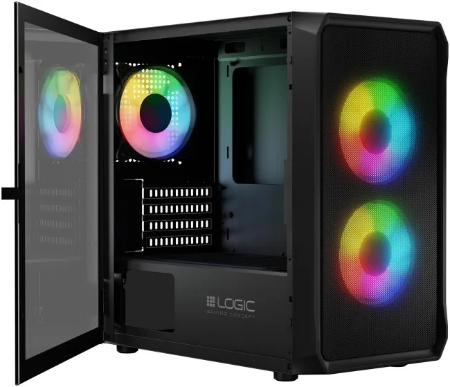Kasë Logic Portos ARGB Mini-Tower - Zezë