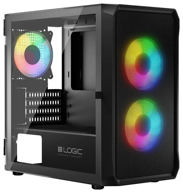 Kasë Logic Portos ARGB Mini-Tower - Zezë - Figura 2