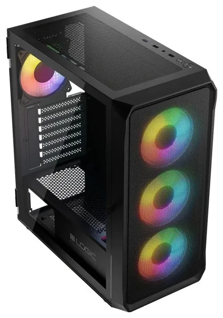 Kasë Logic Portos ARGB Midi-Tower – Zezë - Figura 2