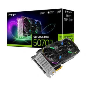 Kartelë Grafike PNY GeForce RTX 5070 Ti 16GB Gaming Triple Fan ARGB – Zezë