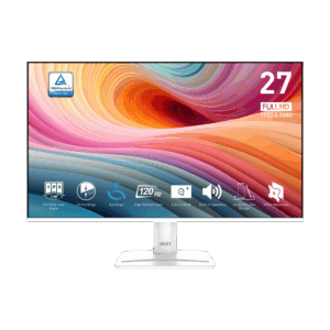 Monitor Gaming MSI PRO MP275W E2 / 27" Full HD IPS 120 Hz 4ms / HDMI, DP, VGA, speaker / e bardhë
