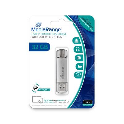 USB Flash Drive / MediaRange / 32GB / USB 3.1 / Combo / USB-A & USB-C